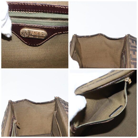 FENDI Zucca Canvas Hand Bag Black Brown Auth 142733 - Picture 16 of 16